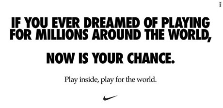 Nike's ad was posted on dozens of its players' social media accounts.